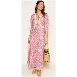 NWT Rixo Amina Maxi Dress in Amelie Floral Pink